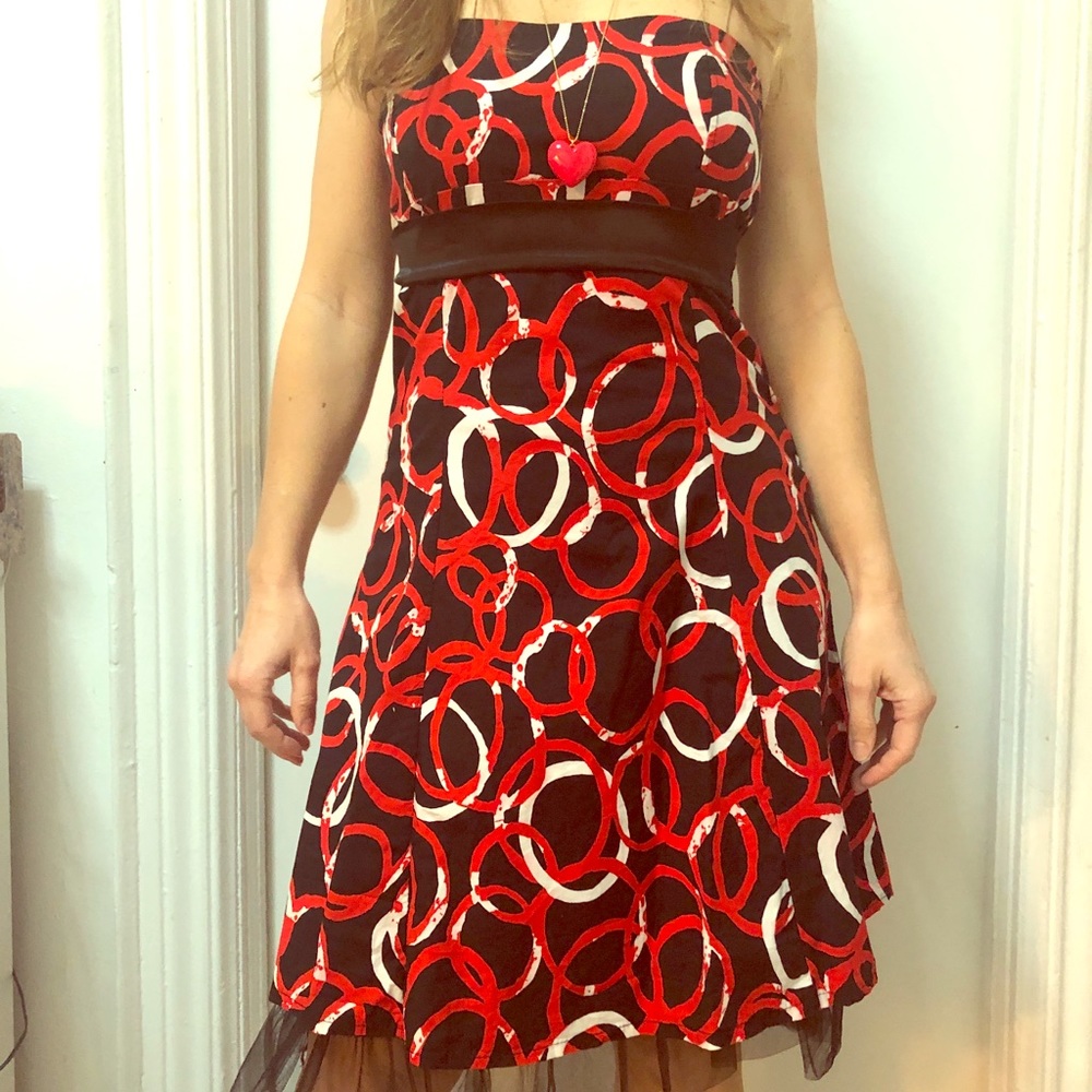 Fab Italian dress red white and black